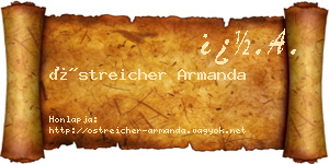 Östreicher Armanda névjegykártya
